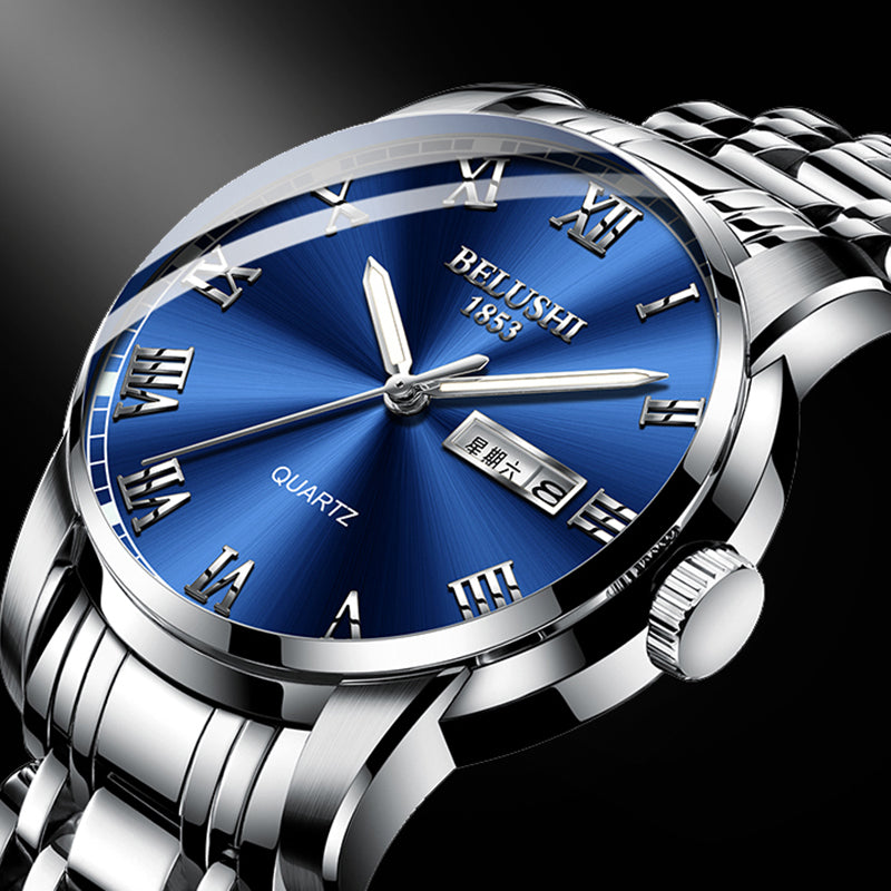 Men's Full-automatic Waterproof Refined Steel Belt Quartz Watch