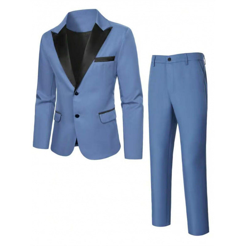 Men's Slim-fit Suit Jacket Three-piece Set