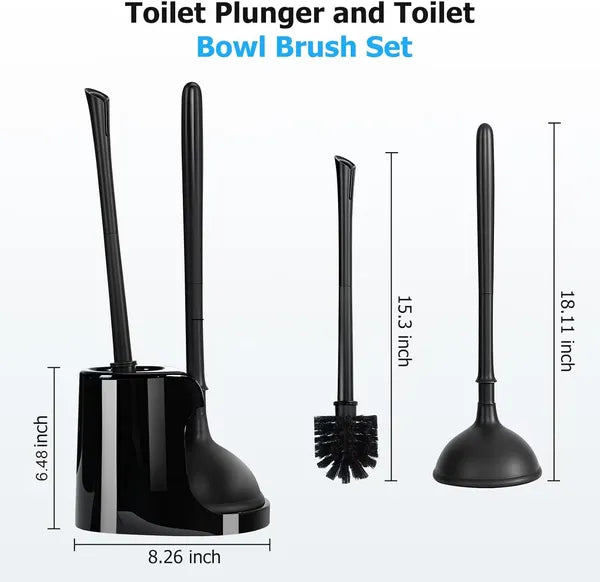 2 In 1 Toilet Plunger And Brush Set, Extended Handle Plunger, Toilet Brush Plunger Set, Bathroom Cleaning Tools, Toilet Brush Plunger Combination, Cleaning Brush, Bathroom Cleaning Supplies (black)