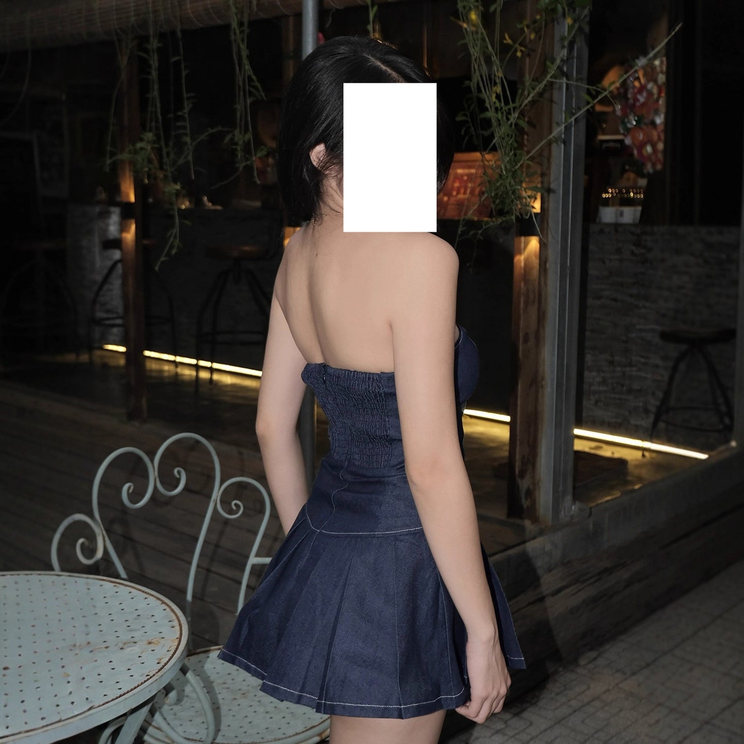 Retro Style Hollow-out Pleated Dress