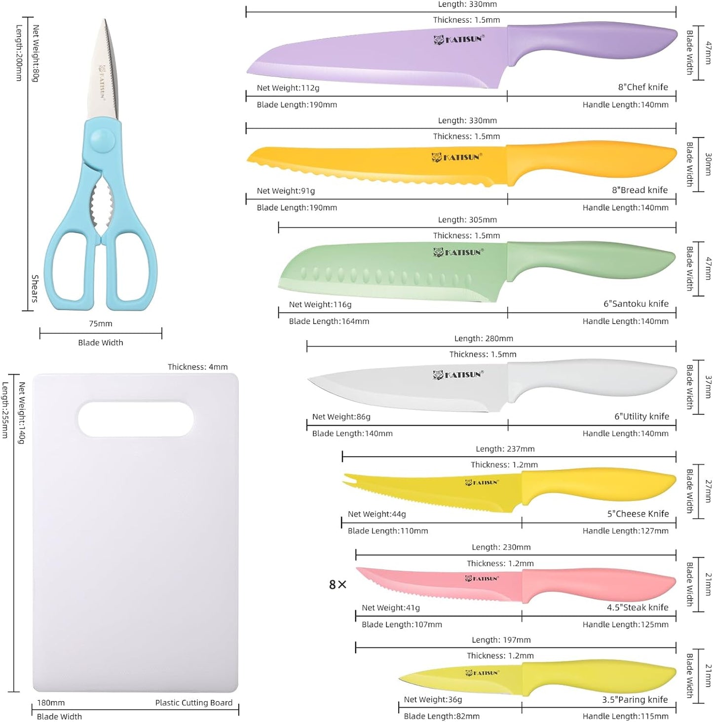30 Piece Knife Set With Kitchen Cutting Board