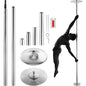 Professional Dancing Pole, Spinning Static Dancing Pole Kit, Portable Removable Pole, 45mm Heavy-Duty Stainless Steel Pole, Height Adjustable Fitness Pole, For Exercise Home Club Gym, Silver