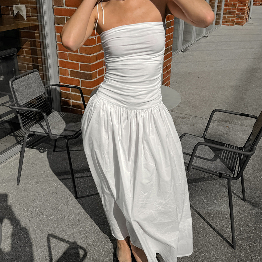 Autumn White European Flower Dress