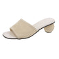 Women Slides 5cm High Heels Knitting Mules Summer