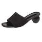 Women Slides 5cm High Heels Knitting Mules Summer