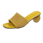 Women Slides 5cm High Heels Knitting Mules Summer