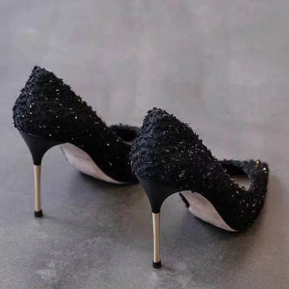 Studded High Heels Women Stiletto Pointed Toe