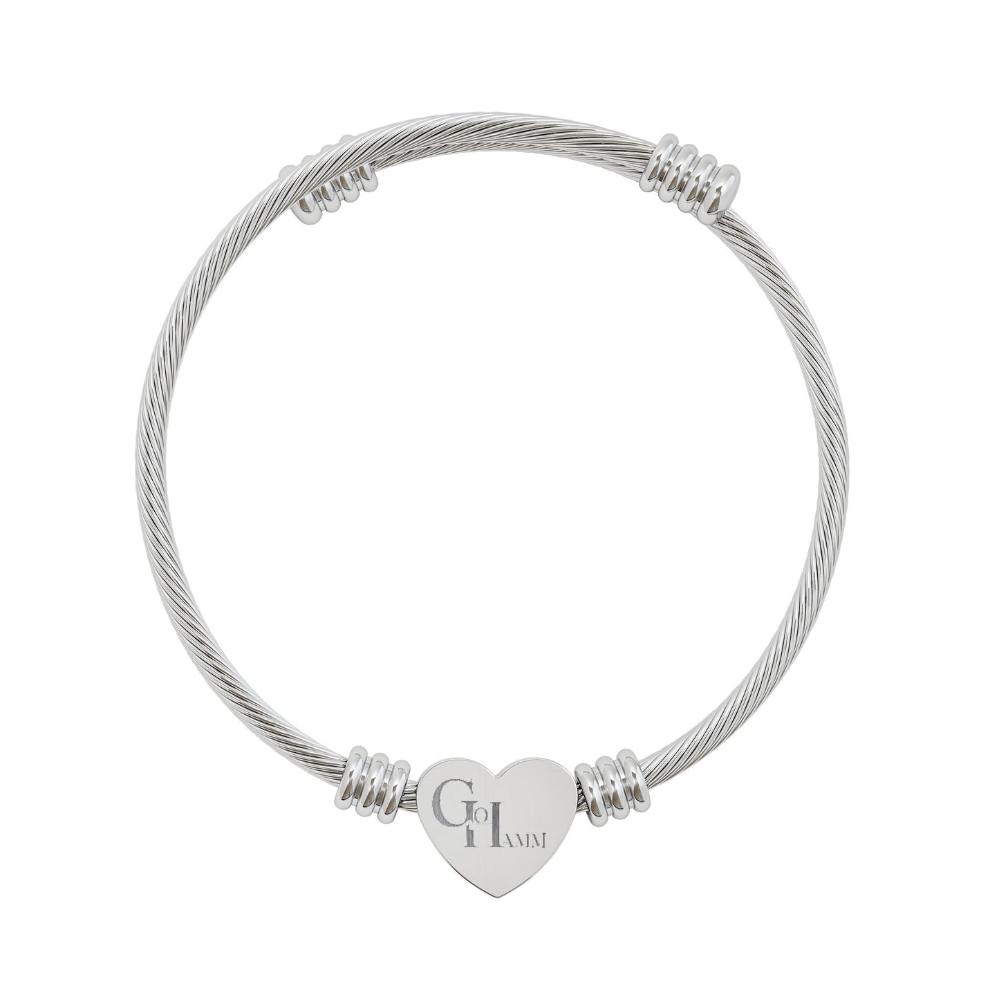 Heart Engraved Cuff Bracelet - GH