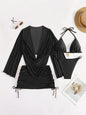 European And American Women's Sexy Blouse Lace-up Bikini Suit