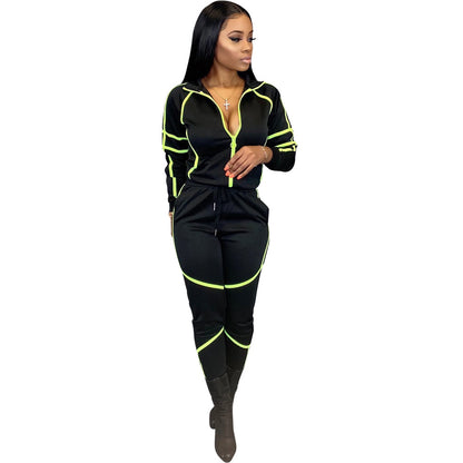 Women's stitching long sleeve suit