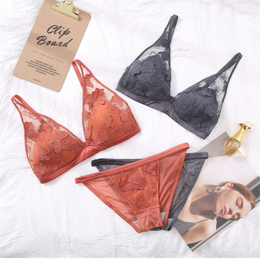 Thin flat-chested comfortable lace sexy bra