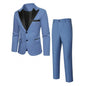 Men's Slim-fit Suit Jacket Three-piece Set