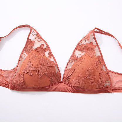 Thin flat-chested comfortable lace sexy bra