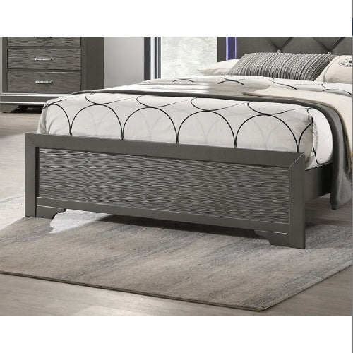 Dark Gray Faux Leather Tufted Headboard