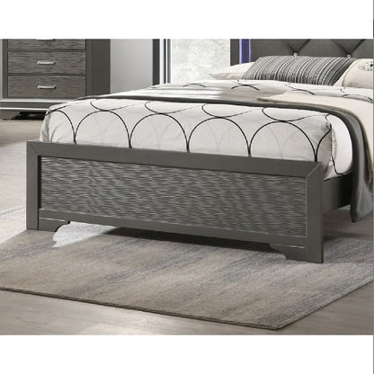 Dark Gray Faux Leather Tufted Headboard
