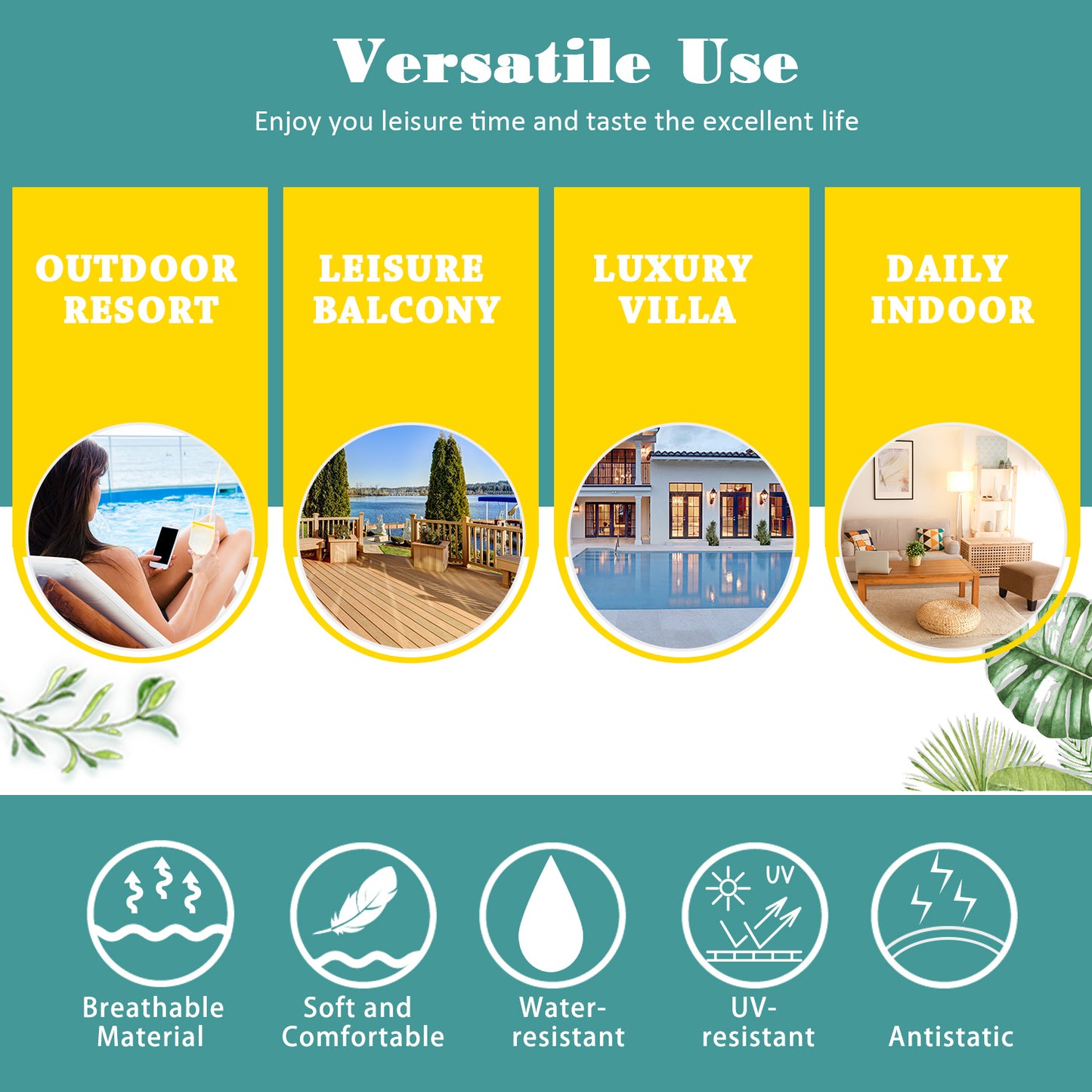 Rattan Sun Lounger 2 Seater Day Bed-Brown