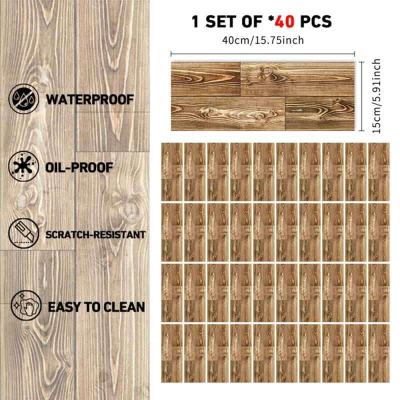 Wood Grain Peel And Stick Floor Stickers Non-Slip Self-Adhesive Floor Stickers