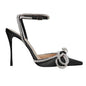 Spring And Autumn Fairy Style Bowknot Rhinestone Satin High Heels