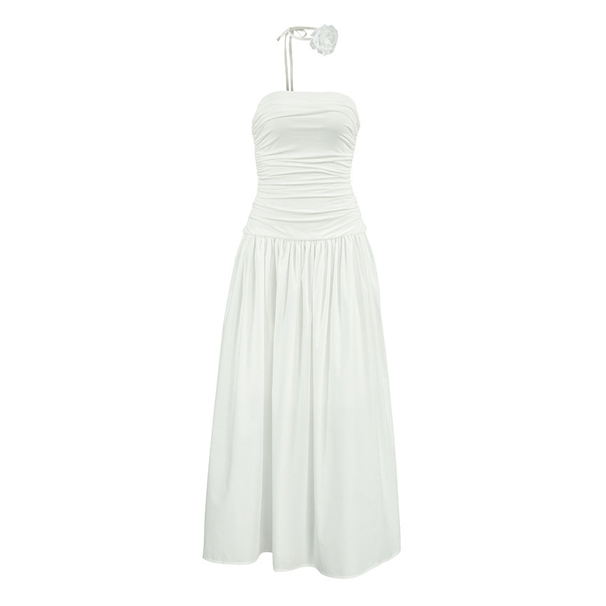Autumn White European Flower Dress