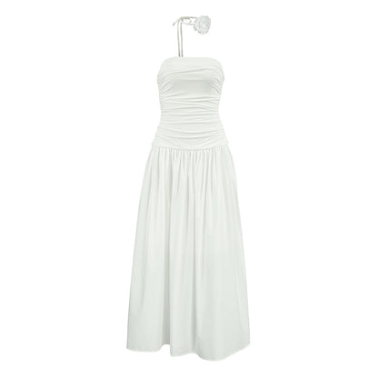 Autumn White European Flower Dress
