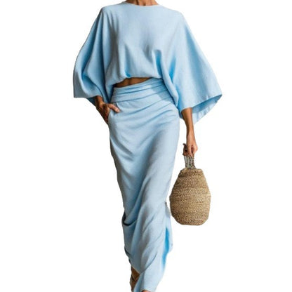 European And American Elegant Women's Clothing Autumn New High Waist Long Skirt Suit