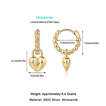 Rotating Love - Top-quality Moissanite Luxury Fashion Light Luxury Jewelry Silver Stud Earrings S925 Silver Electroplated Gold