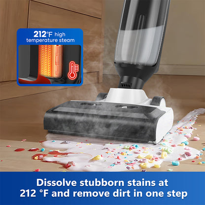 4-in-1 Steam Vacuum Mop Self-Cleaning Wet Dry Vacuum For Hardwood Floors Carpets High-Temperature Steam With LED Display