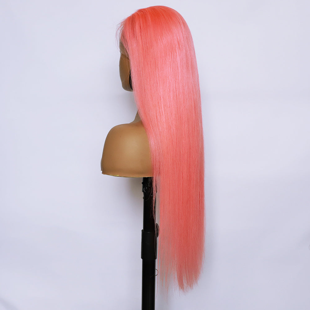13x4 Light Pink Human Hair Wig