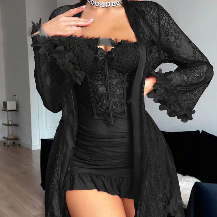 Sexy Sheer Lace Slip Dress For Intimate Wear