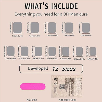24 PCS Press On Nails Short Square Fake With Nail Glue French False Flower Designs Acrylic Artificial Full Cover Stick For Women