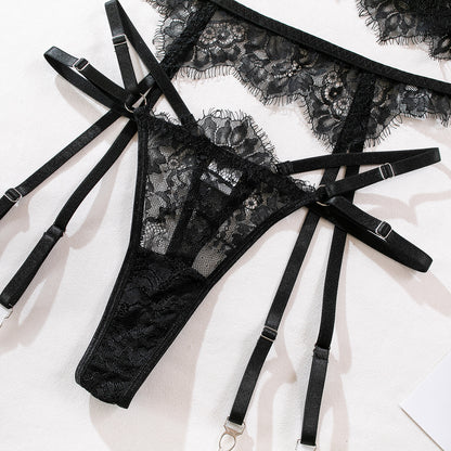 Women's Fashion Lace Uniform Strap Buckles Stockings Suit