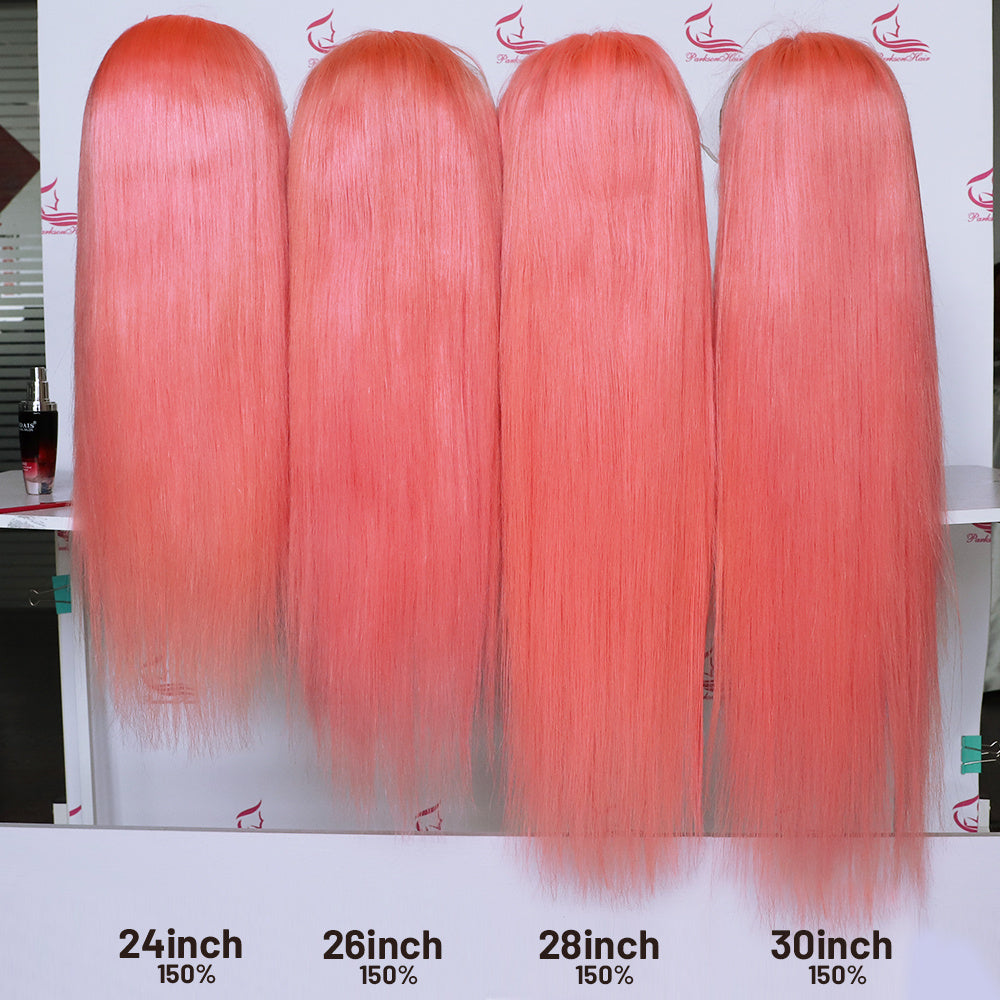 13x4 Light Pink Human Hair Wig