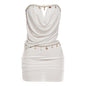 Solid-Color Elegant Sleeveless Tank Top And Sheath Skirt Set
