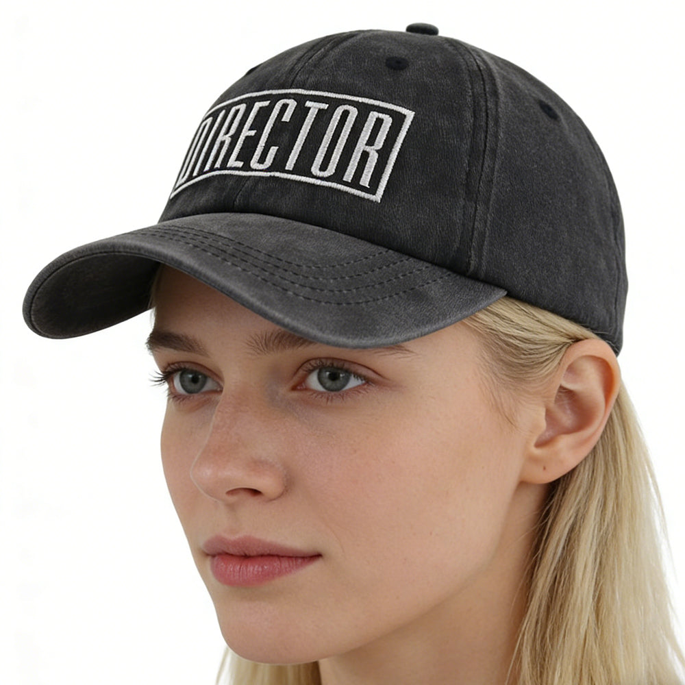 2pcs Director Filmmaker Hats For Women Men, Adjustable Embroidered Wash Cotton Baseball Cap