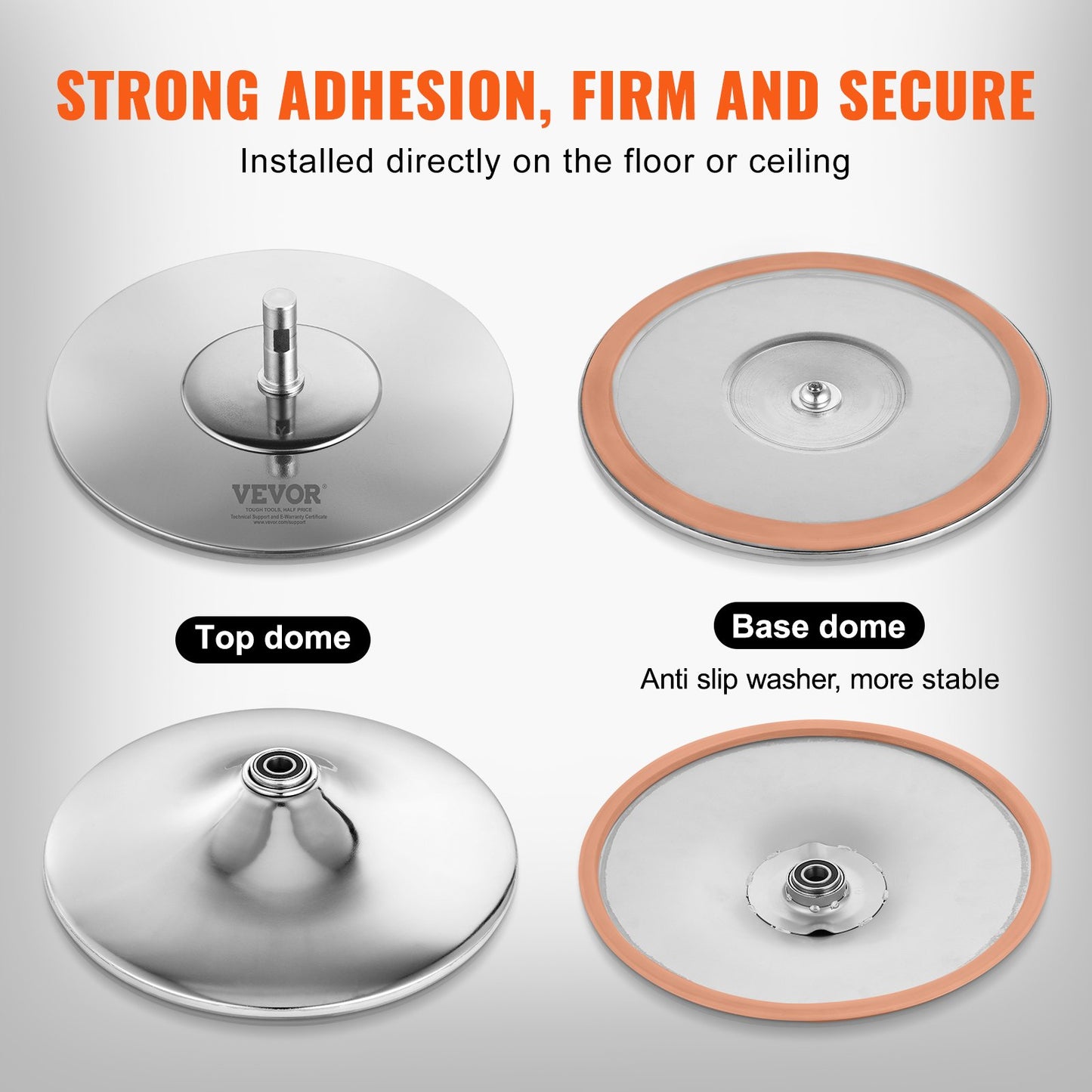 Professional Dancing Pole, Spinning Static Dancing Pole Kit, Portable Removable Pole, 45mm Heavy-Duty Stainless Steel Pole, Height Adjustable Fitness Pole, For Exercise Home Club Gym, Silver