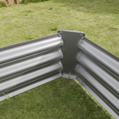 Metal Raised Garden Bed, Rectangle Raised Planter 4x2x1ft For Flowers Plants, Vegetables Herb Silver