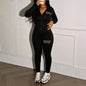 Women's Sporty Letter-Print Long-Sleeve Pants Set