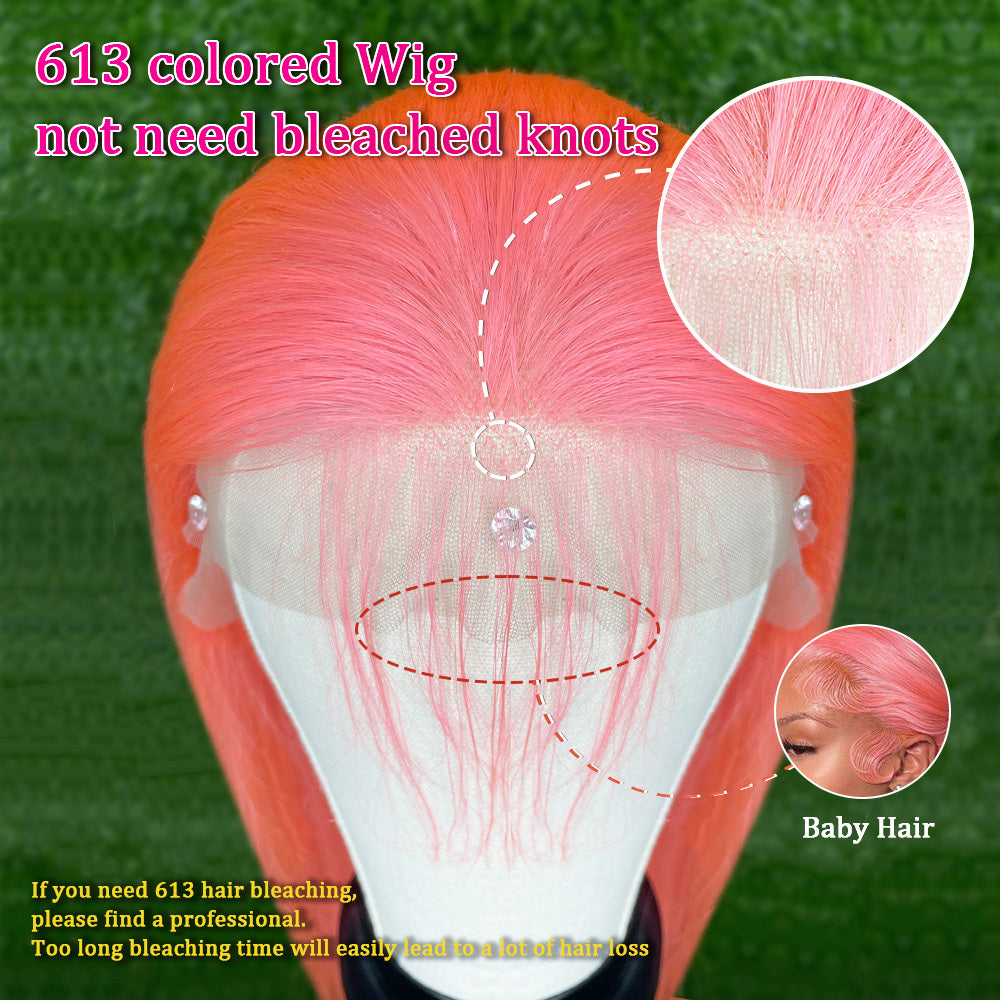 13x4 Light Pink Human Hair Wig