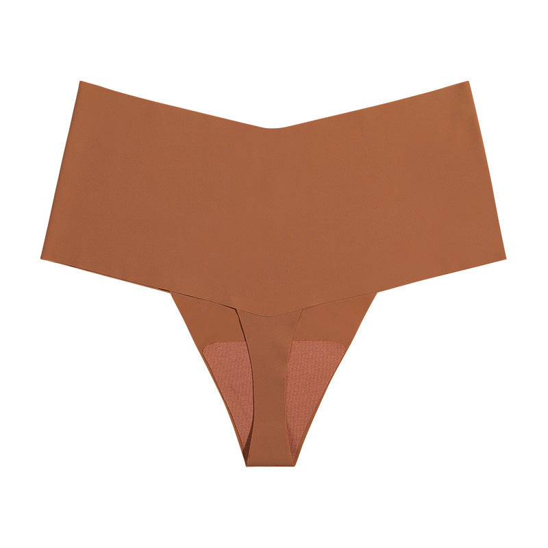 Women's High Waist Seamless Ice Silk T-shaped Cotton Crotch Underwear