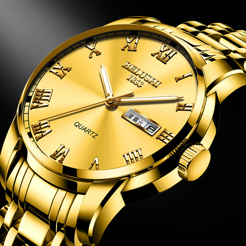 Men's Full-automatic Waterproof Refined Steel Belt Quartz Watch