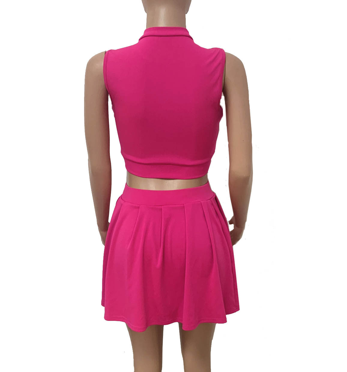 Summer European And American Women's Clothing Sleeveless Clinch Decorative Short Culottes Two-piece Set