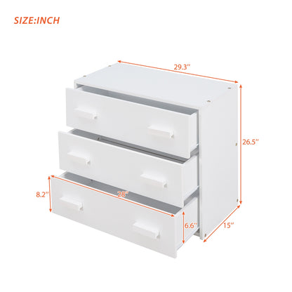 Twin Size Loft Bed With Cabinet And Shelf - White