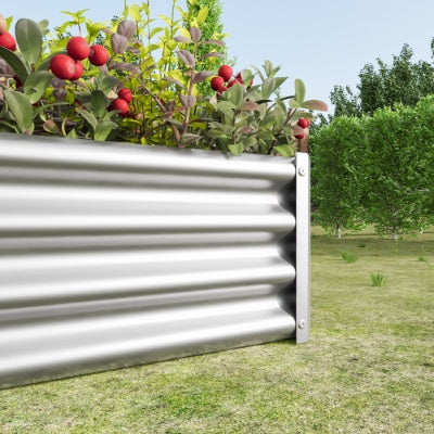 Metal Raised Garden Bed, Rectangle Raised Planter 4x2x1ft For Flowers Plants, Vegetables Herb Silver