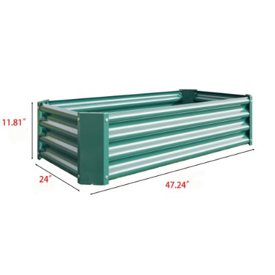 Metal Raised Garden Bed, Rectangle Raised Planter 4x2x1ft For Flowers Plants, Vegetables Herb Silver