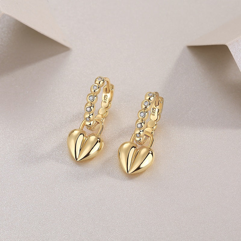 Rotating Love - Top-quality Moissanite Luxury Fashion Light Luxury Jewelry Silver Stud Earrings S925 Silver Electroplated Gold