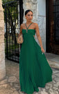 Ins Pleated Sleeveless Sling Dress Hollow High Waist Halter Robe Dresses For Evening Party Club Clothing Women
