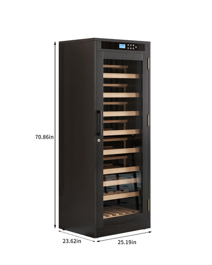 Intelligent Temperature-Controlled Multi-Tiered Black Grape Wine Cabinet