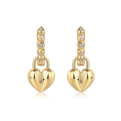 Rotating Love - Top-quality Moissanite Luxury Fashion Light Luxury Jewelry Silver Stud Earrings S925 Silver Electroplated Gold