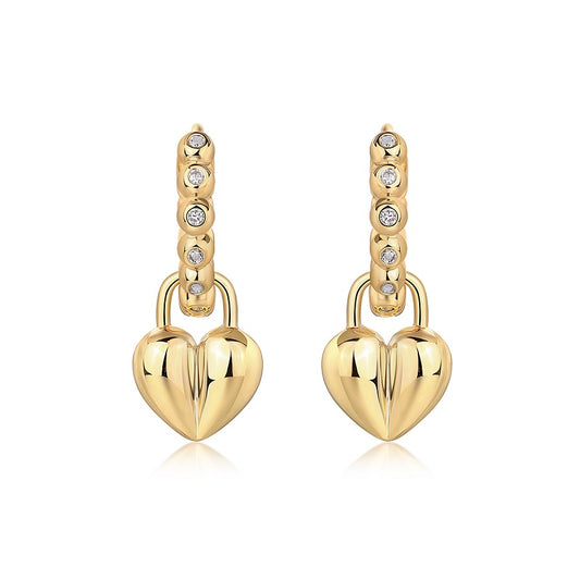 Rotating Love - Top-quality Moissanite Luxury Fashion Light Luxury Jewelry Silver Stud Earrings S925 Silver Electroplated Gold