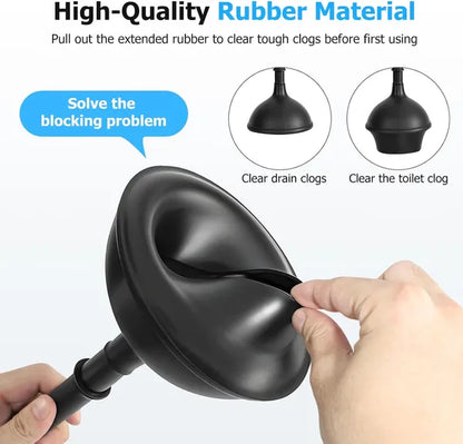 2 In 1 Toilet Plunger And Brush Set, Extended Handle Plunger, Toilet Brush Plunger Set, Bathroom Cleaning Tools, Toilet Brush Plunger Combination, Cleaning Brush, Bathroom Cleaning Supplies (black)